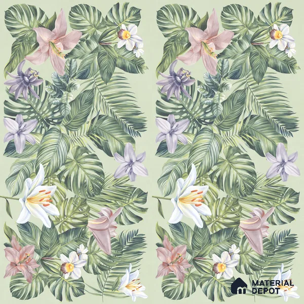 Floral Wall Tile TL 12738 D Nebula Verde Decor 4 ft x 2 ft Matte Finish Vitrified Tile - 8.5 mm | Suitable for Bathroom, Accent/Feature Wall, Dining Area