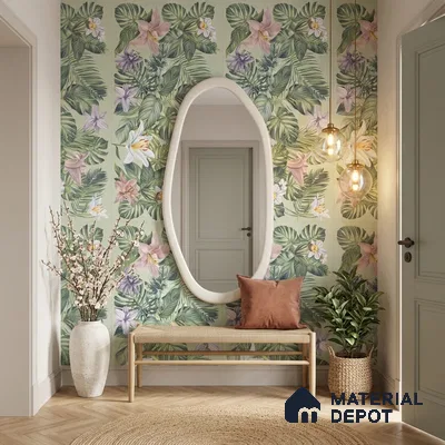 Floral Wall Tile TL 12738 D Nebula Verde Decor 4 ft x 2 ft Matte Finish Vitrified Tile - 8.5 mm | Suitable for Bathroom, Accent/Feature Wall, Dining Area
