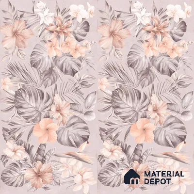 Floral Wall Tile TL 12738 G Nebula Pink Decor 4 ft x 2 ft Matte Finish Vitrified Tile - 8.5 mm | Suitable for Bathroom, Accent/Feature Wall, Dining Area