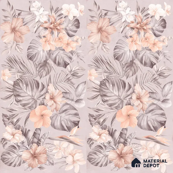 Floral Wall Tile TL 12738 G Nebula Pink Decor 4 ft x 2 ft Matte Finish Vitrified Tile - 8.5 mm | Suitable for Bathroom, Accent/Feature Wall, Dining Area