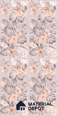 Floral Wall Tile TL 12738 G Nebula Pink Decor 4 ft x 2 ft Matte Finish Vitrified Tile - 8.5 mm | Suitable for Bathroom, Accent/Feature Wall, Dining Area