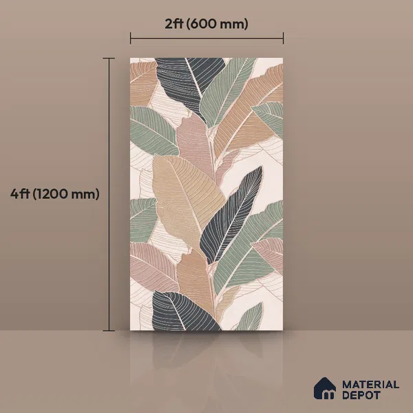 Tropical Wall Tile TL 12773 B Balta Crema Decore 4 ft x 2 ft Matte Finish Vitrified Tile - 9 mm