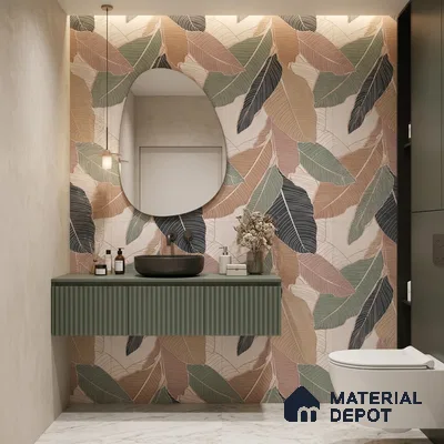 Tropical Wall Tile TL 12773 B Balta Crema Decore 4 ft x 2 ft Matte Finish Vitrified Tile - 9 mm