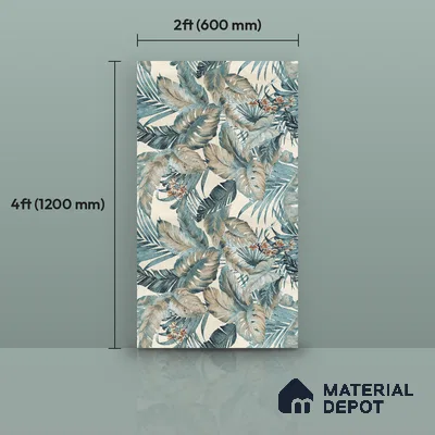 Tropical Wall Tile TL 12774 Elista Mist Decor 4 ft x 2 ft Matte Finish Vitrified Tile - 9 mm