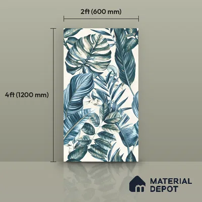 Tropical Wall Tile TL 12772 Malaga Bianco Decor 4 ft x 2 ft Carving Matte Finish Vitrified Tile - 9 mm