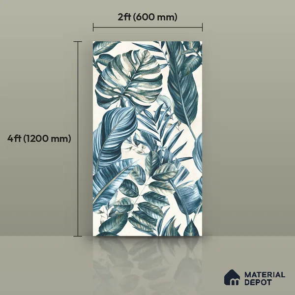 Tropical Wall Tile TL 12772 Malaga Bianco Decor 4 ft x 2 ft Carving Matte Finish Vitrified Tile - 9 mm