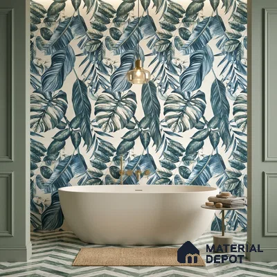 Tropical Wall Tile TL 12772 Malaga Bianco Decor 4 ft x 2 ft Carving Matte Finish Vitrified Tile - 9 mm
