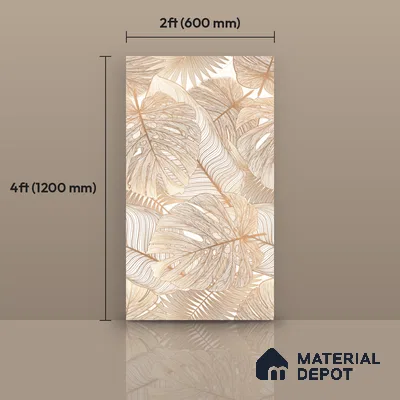 Tropical Wall Tile TL 09606 4 ft x 2 ft Glossy Finish Vitrified Tile - 9 mm | Suitable for Bathroom, Accent/Feature Wall, Dining Area