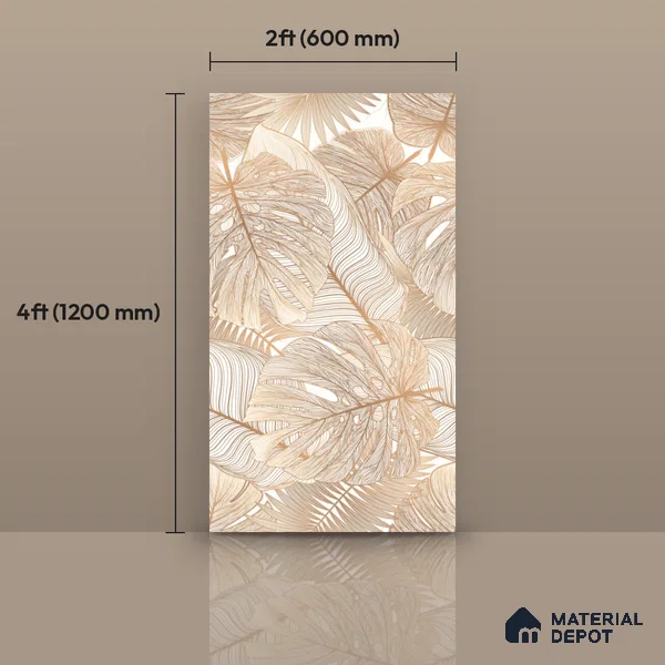 Tropical Wall Tile TL 09606 4 ft x 2 ft Glossy Finish Vitrified Tile - 9 mm | Suitable for Bathroom, Accent/Feature Wall, Dining Area