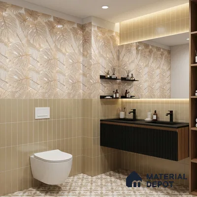Tropical Wall Tile TL 09606 4 ft x 2 ft Glossy Finish Vitrified Tile - 9 mm | Suitable for Bathroom, Accent/Feature Wall, Dining Area