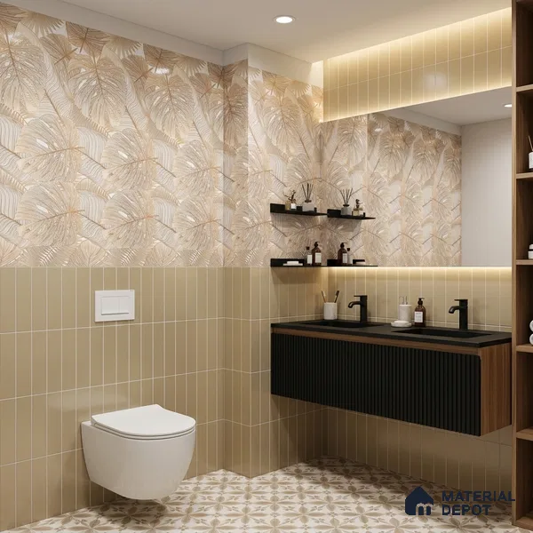 Tropical Wall Tile TL 09606 4 ft x 2 ft Glossy Finish Vitrified Tile - 9 mm | Suitable for Bathroom, Accent/Feature Wall, Dining Area