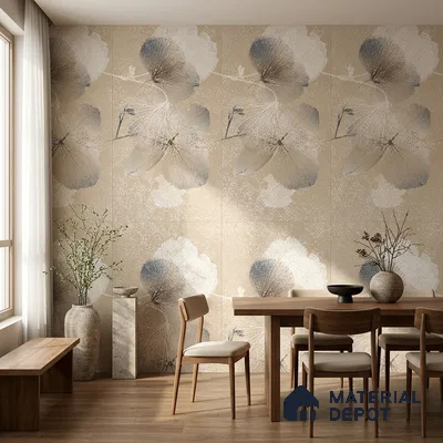 Floral Wall Tile TL 08677 Beige Highlighter 4 ft x 2 ft Matte Finish Vitrified Tile - 9 mm | Suitable for Bathroom, Accent/Feature Wall, Foyer