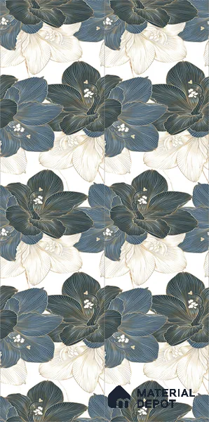 Floral Wall Tile TL 09603 4 ft x 2 ft Glossy Finish Vitrified Tile - 9 mm | Suitable for Bathroom, Accent/Feature Wall, Dining Area