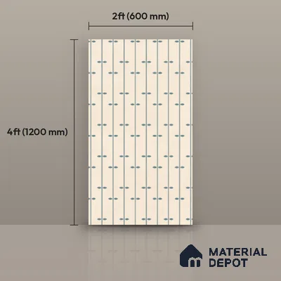 Wall Tile TL 10983 B | Arebic Aqua Decor | 4 ft x 2 ft Crits Micro Matte Finish Porcelain Tile - 9 mm | Suitable for Bathroom, Accent/Feature Wall, Dining Area | 3 mm Spacer Required