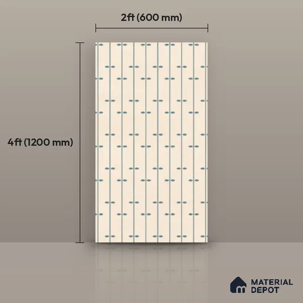 Wall Tile TL 10983 B | Arebic Aqua Decor | 4 ft x 2 ft Crits Micro Matte Finish Porcelain Tile - 9 mm | Suitable for Bathroom, Accent/Feature Wall, Dining Area | 3 mm Spacer Required