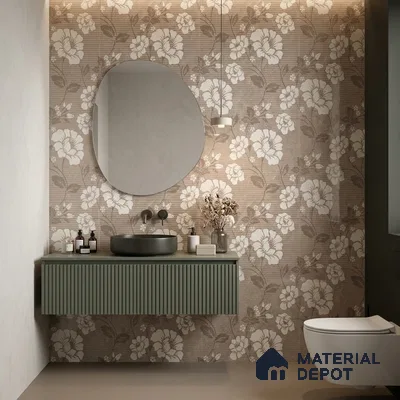 Floral Wall Tile TL 09615 4 ft x 2 ft Glossy Finish Vitrified Tile - 9 mm | Suitable for Bathroom, Accent/Feature Wall, Dining Area