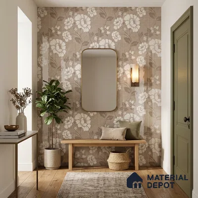 Floral Wall Tile TL 09615 4 ft x 2 ft Glossy Finish Vitrified Tile - 9 mm | Suitable for Bathroom, Accent/Feature Wall, Dining Area