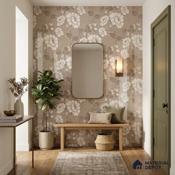 Floral Wall Tile TL 09615 4 ft x 2 ft Glossy Finish Vitrified Tile - 9 mm | Suitable for Bathroom, Accent/Feature Wall, Dining Area