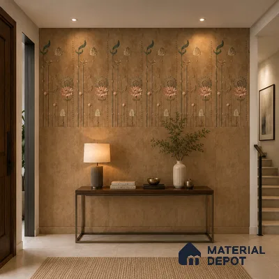 Wall Tile TL 10989 B | Glitter Brown Decor A | 4 ft x 2 ft Crits Micro Matte Finish Porcelain Tile - 9 mm | Suitable for Bathroom, Accent/Feature Wall, Foyer | 3 mm Spacer Required