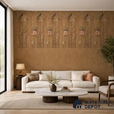 Wall Tile TL 10989 B | Glitter Brown Decor A | 4 ft x 2 ft Crits Micro Matte Finish Porcelain Tile - 9 mm | Suitable for Bathroom, Accent/Feature Wall, Foyer | 3 mm Spacer Required