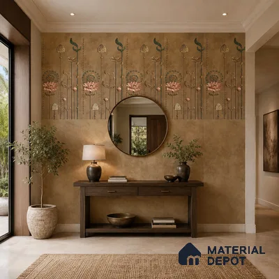 Wall Tile TL 10989 C | Glitter Brown Decor B | 4 ft x 2 ft Crits Micro Matte Finish Porcelain Tile - 9 mm | Suitable for Bathroom, Accent/Feature Wall, Foyer | 3 mm Spacer Required