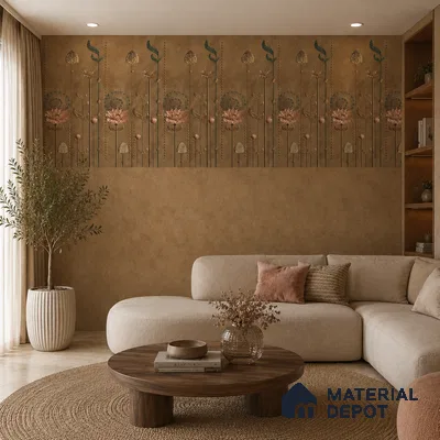 Wall Tile TL 10989 C | Glitter Brown Decor B | 4 ft x 2 ft Crits Micro Matte Finish Porcelain Tile - 9 mm | Suitable for Bathroom, Accent/Feature Wall, Foyer | 3 mm Spacer Required