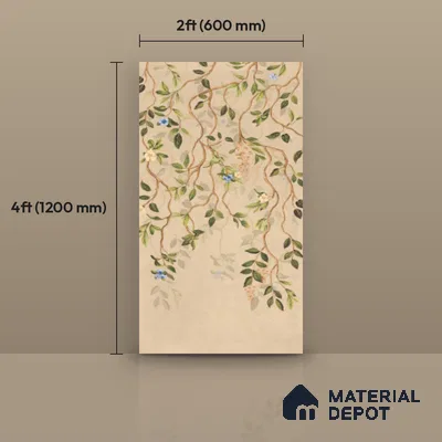 Wall Tile TL 10990 B | Delimo Lux Branch Decor | 4 ft x 2 ft Crits Micro Carving Matte Finish Porcelain Tile - 9 mm | Suitable for Bathroom, Accent/Feature Wall, Dining Area | 3 mm Spacer Required