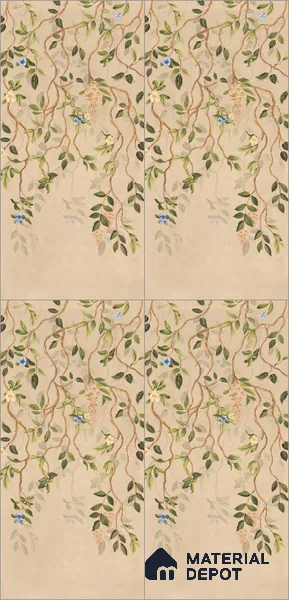 Wall Tile TL 10990 B | Delimo Lux Branch Decor | 4 ft x 2 ft Crits Micro Matte Finish Porcelain Tile - 9 mm | Suitable for Bathroom, Accent/Feature Wall, Dining Area | 3 mm Spacer Required