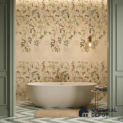 Wall Tile TL 10990 B | Delimo Lux Branch Decor | 4 ft x 2 ft Crits Micro Carving Matte Finish Porcelain Tile - 9 mm | Suitable for Bathroom, Accent/Feature Wall, Dining Area | 3 mm Spacer Required
