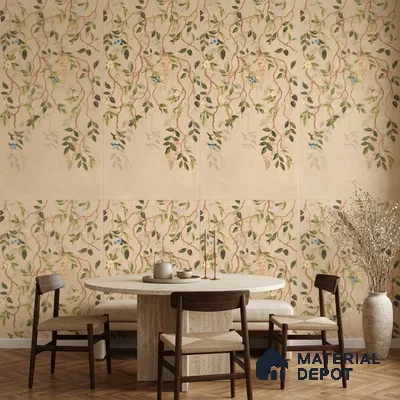 Wall Tile TL 10990 B | Delimo Lux Branch Decor | 4 ft x 2 ft Crits Micro Carving Matte Finish Porcelain Tile - 9 mm | Suitable for Bathroom, Accent/Feature Wall, Dining Area | 3 mm Spacer Required