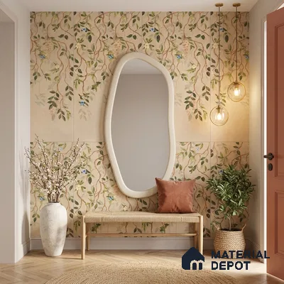 Wall Tile TL 10990 B | Delimo Lux Branch Decor | 4 ft x 2 ft Crits Micro Carving Matte Finish Porcelain Tile - 9 mm | Suitable for Bathroom, Accent/Feature Wall, Dining Area | 3 mm Spacer Required