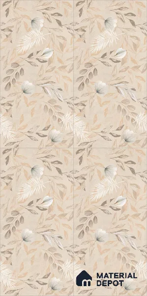 Floral Wall Tile TL 08721 Crema 4 ft x 2 ft Matte Finish Vitrified Tile - 8.5 mm | Suitable for Bathroom, Accent/Feature Wall, Dining Area