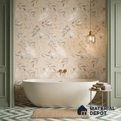 Floral Wall Tile TL 08721 Crema 4 ft x 2 ft Matte Finish Vitrified Tile - 8.5 mm | Suitable for Bathroom, Accent/Feature Wall, Dining Area
