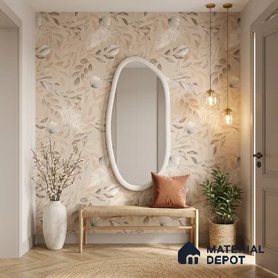 Floral Wall Tile TL 08721 Crema 4 ft x 2 ft Matte Finish Vitrified Tile - 8.5 mm | Suitable for Bathroom, Accent/Feature Wall, Dining Area