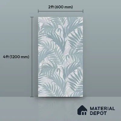 Tropical Wall Tile TL 12175 B Ontario Grey Decor 02 Endless 4 ft x 2 ft Glue Matte Finish  Vitrified Tile - 9 mm | Suitable for Bathroom, Accent/Feature Wall, Dining Area