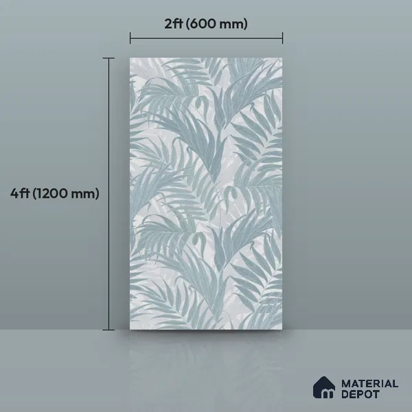 Tropical Wall Tile TL 12175 B Ontario Grey Decor 02 Endless 4 ft x 2 ft Glue Matte Finish Vitrified Tile - 9 mm | Suitable for Bathroom, Accent/Feature Wall, Dining Area
