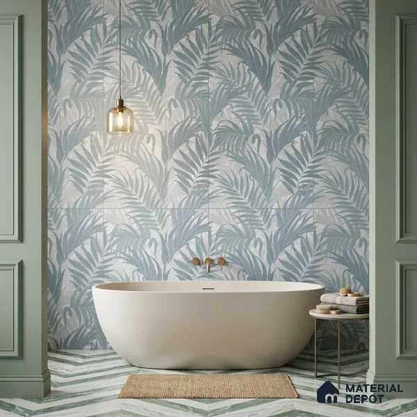 Tropical Wall Tile TL 12175 B Ontario Grey Decor 02 Endless 4 ft x 2 ft Glue Matte Finish Vitrified Tile - 9 mm | Suitable for Bathroom, Accent/Feature Wall, Dining Area