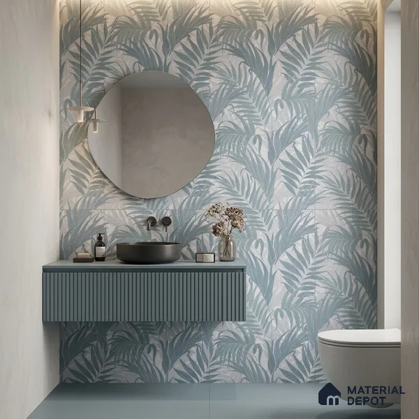 Tropical Wall Tile TL 12175 B Ontario Grey Decor 02 Endless 4 ft x 2 ft Glue Matte Finish Vitrified Tile - 9 mm | Suitable for Bathroom, Accent/Feature Wall, Dining Area