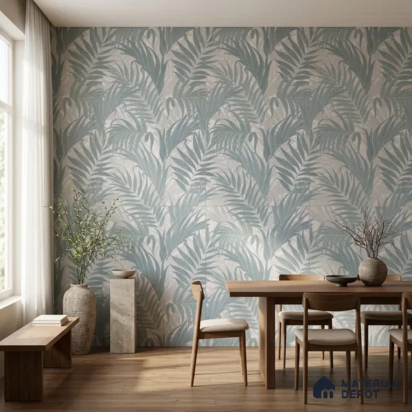 Tropical Wall Tile TL 12175 B Ontario Grey Decor 02 Endless 4 ft x 2 ft Glue Matte Finish Vitrified Tile - 9 mm | Suitable for Bathroom, Accent/Feature Wall, Dining Area