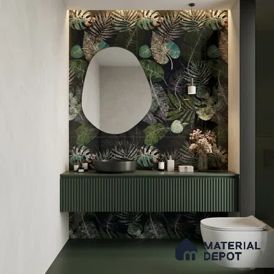 Tropical Wall Tile TL 09612 4 ft x 2 ft High Gloss Finish Vitrified Tile - 9 mm | Suitable for Bathroom, Accent/Feature Wall, Basin Area