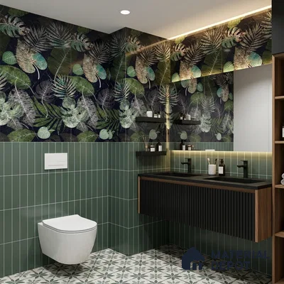 Tropical Wall Tile TL 09612 4 ft x 2 ft High Gloss Finish Vitrified Tile - 9 mm | Suitable for Bathroom, Accent/Feature Wall, Basin Area