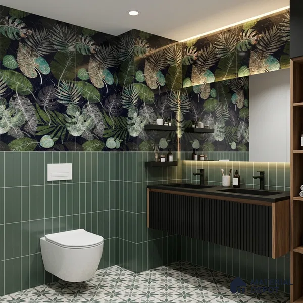 Tropical Wall Tile TL 09612 4 ft x 2 ft High Gloss Finish Vitrified Tile - 9 mm | Suitable for Bathroom, Accent/Feature Wall, Basin Area