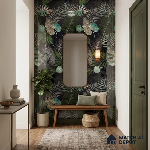 Tropical Wall Tile TL 09612 4 ft x 2 ft High Gloss Finish Vitrified Tile - 9 mm | Suitable for Bathroom, Accent/Feature Wall, Basin Area
