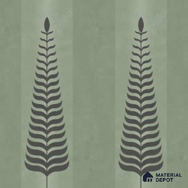Wall Tile TL 10985 B | Brazzil Green Leaf Decor 1 | 4 ft x 2 ft Crits Micro Matte Finish Porcelain Tile - 9 mm | Suitable for Bathroom, Accent/Feature Wall, Dining Area | 3 mm Spacer Required