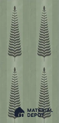 Wall Tile TL 10985 B | Brazzil Green Leaf Decor 1 | 4 ft x 2 ft Crits Micro Matte Finish Porcelain Tile - 9 mm | Suitable for Bathroom, Accent/Feature Wall, Dining Area | 3 mm Spacer Required