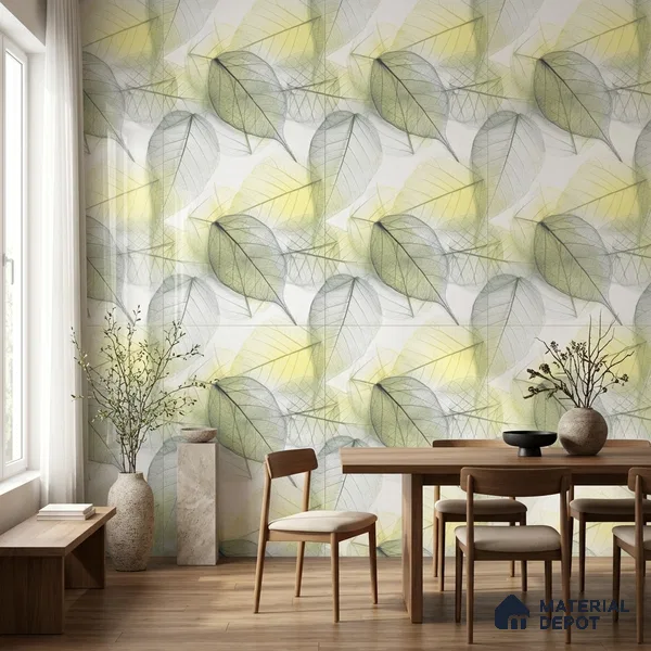 Tropical Wall Tile TL 08716 Green 4 ft x 2 ft Glossy Finish Vitrified Floor & Wall Tile - 8.5 mm | Suitable for Bathroom, Accent/Feature Wall, Dining Area