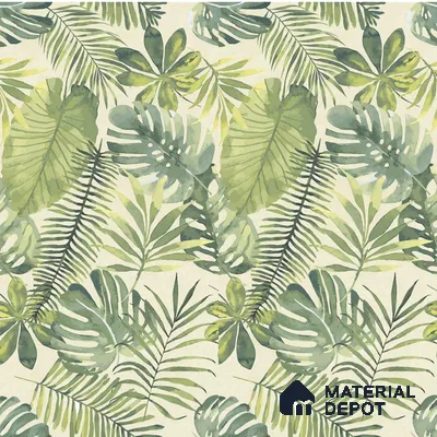 Tropical Wall Tile TL 08610 Green 4 ft x 2 ft Glossy Finish Vitrified Floor & Wall Tile - 9 mm | Suitable for Bathroom, Accent/Feature Wall, Foyer