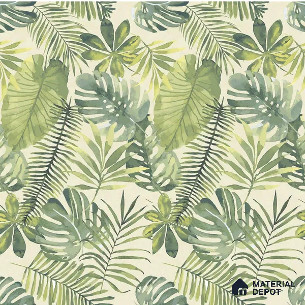 Tropical Wall Tile TL 08610 Green 4 ft x 2 ft Glossy Finish Vitrified Floor & Wall Tile - 9 mm | Suitable for Bathroom, Accent/Feature Wall, Foyer