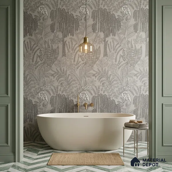 Tropical Wall Tile TL 12125 B Retina Gris Bloom 4 ft x 2 ft Vitrified Matte Finish - 9 mm | Suitable for Bathroom, Accent/Feature Wall, Dining Area