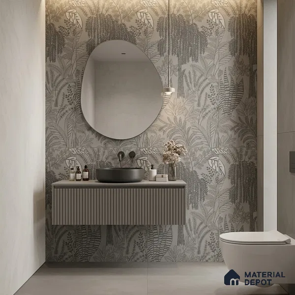 Tropical Wall Tile TL 12125 B Retina Gris Bloom 4 ft x 2 ft Vitrified Matte Finish - 9 mm | Suitable for Bathroom, Accent/Feature Wall, Dining Area